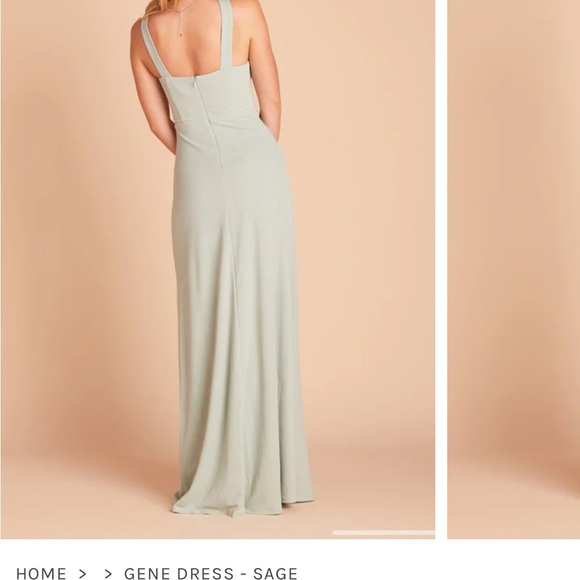Sage Light Green, Birdie Grey bridesmaid formal prom dress - Picture 3 of 7